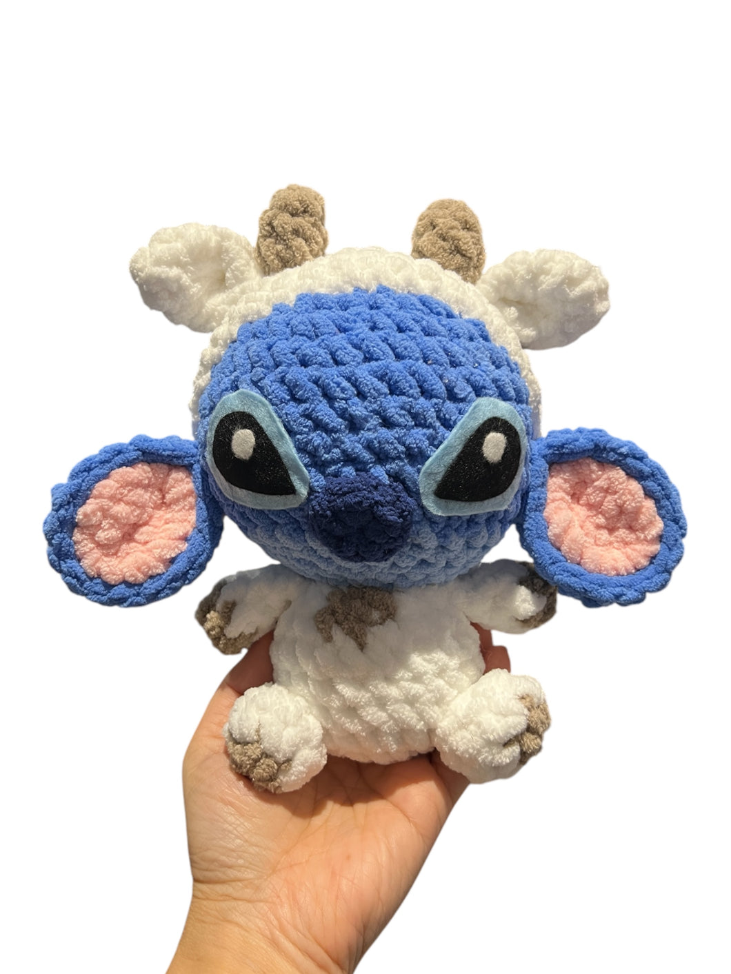 Small Blue Alien in Cow Costume Plushie