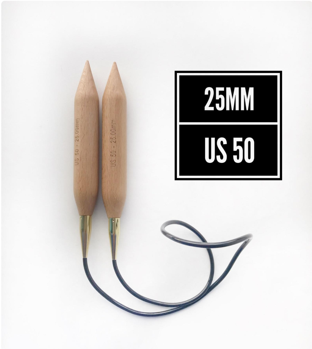 Knitter's Pride Jumbo Basix Circular Size US 50 (25.0mm) 40-inch (100cm) Knitting Needles - Handmade by Chris & Kris