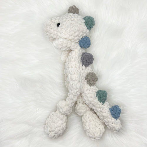 Small Dino Knotted Lovey - Handmade by Chris & Kris