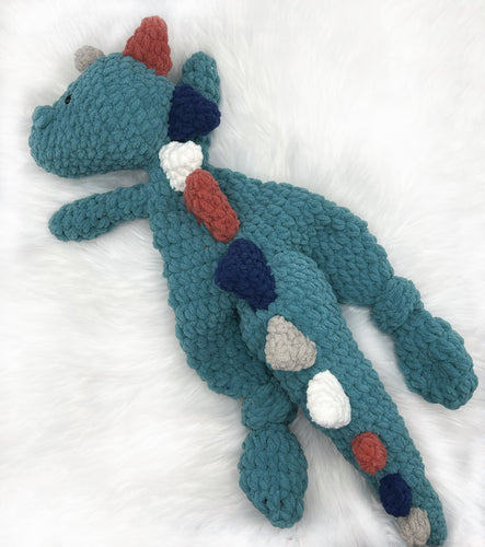 Large Dino Knotted Lovey - Handmade by Chris & Kris