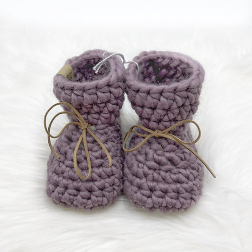 Luxury Baby Booties - Lavender - Handmade by Chris & Kris